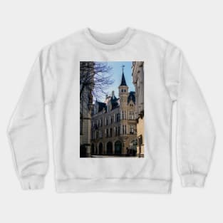 Empty street of Old Riga Town Crewneck Sweatshirt